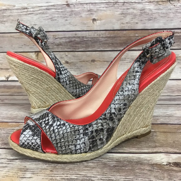 Audrey Brooke Shoes - Audrey Brooke coral snake wedge sandal heel Eddie